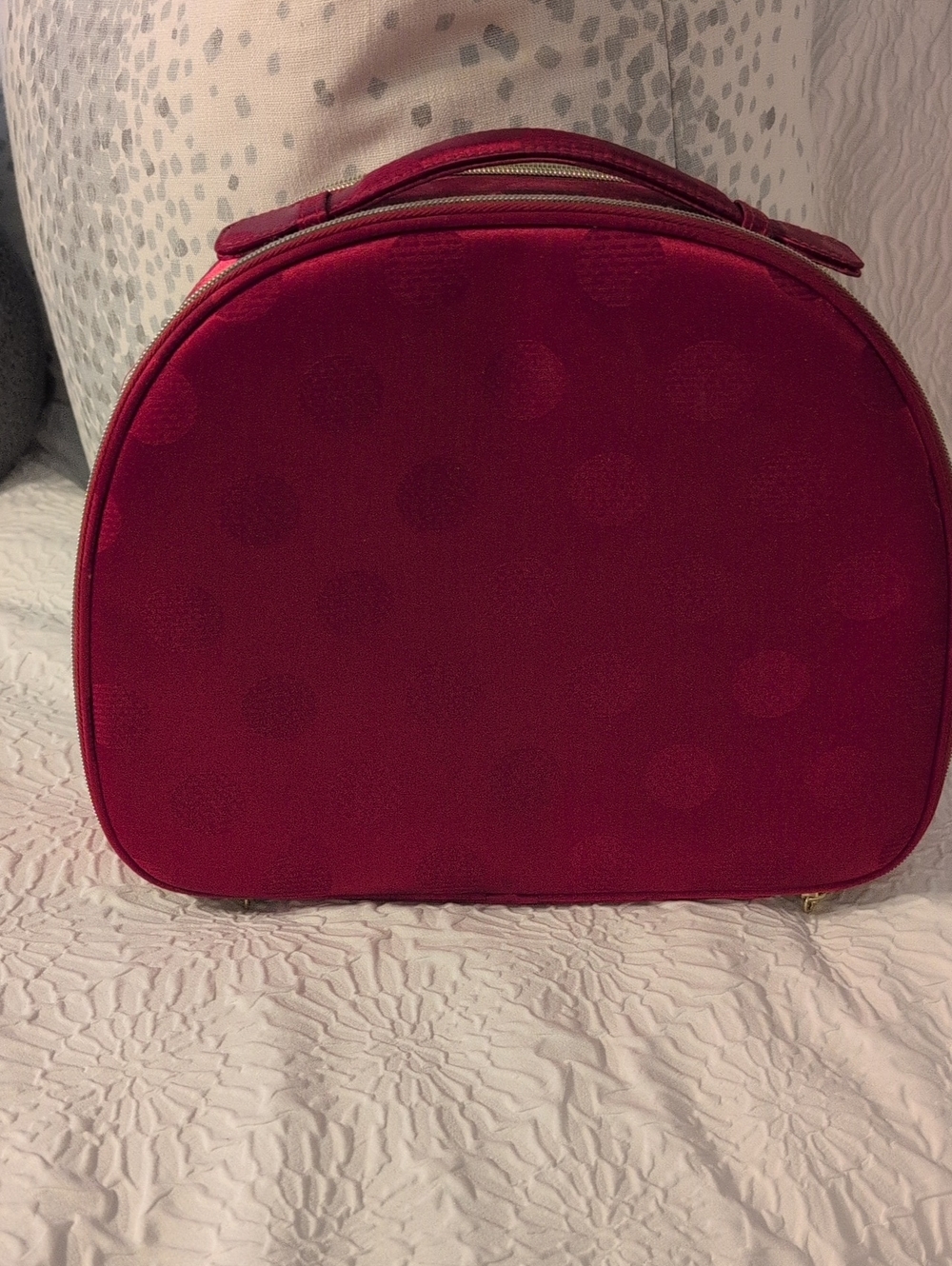 Estee Lauder Red Dome Cosmetic Train Case Bag